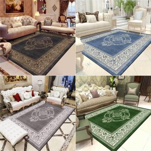 Simple Classic European-Style Rug Black and Gray Dumplings hua hui Carpet Living Room Bedroom Bed Blanket Kitchen Floor Mat