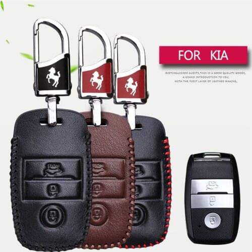 Leather Car Key Case Cover For Kia Cerato Sportage 3 4 Ceed JD Rio 3 4 5 X Line Picanto Stinger Sorento Soul K5 Optima Key Chain