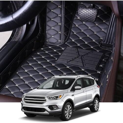 For Ford Kuga Escape Facelift 2015-2018 5 Seats Car Floor Mats Set Leather Cover Mat Styling Foot Protector Pad Auto Accessories