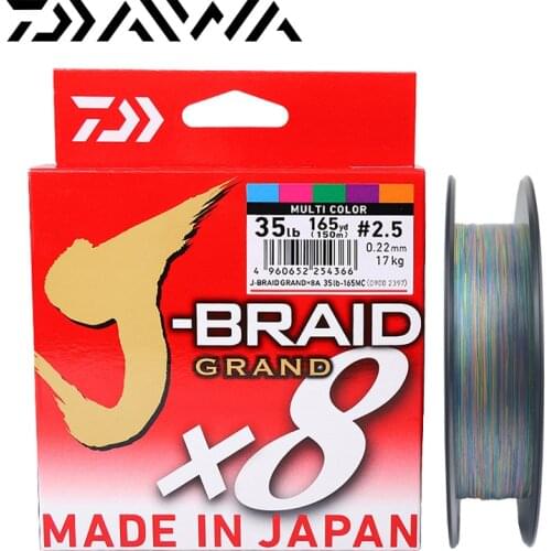 DAIWA New Original J-BRAID GRAND Fishing Line 135M 150M 8 Strands Braided PE Line Fishing monofilament 10-60lb Made in Japan