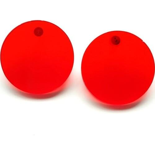 Lucky99 Fashion Summer Transparent Wafer Circular plate acrylic earrings Simple 6 colors Round disk Earrings For Women E18039