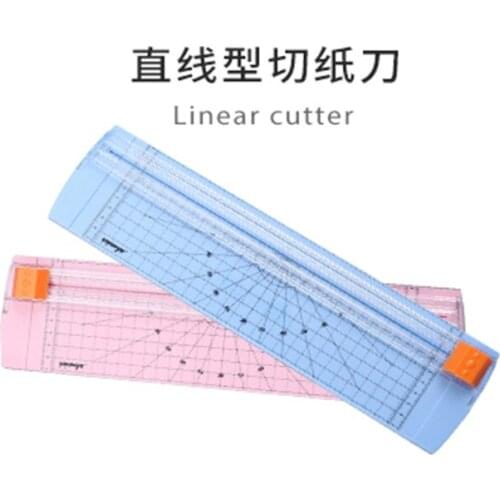 Mini Plastic Paper Cutter A4 Manual Sliding Linear Cutter Small Desktop Photo Cutter