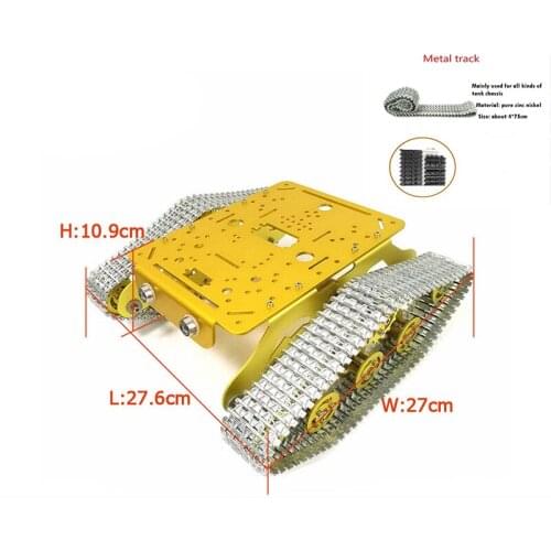 MTS300 Full Metal Shock Absorbing Robot Tank Chassis Kit High Torque 9V/12V Motor Aluminum Alloy Wheel Heavy Load DIY