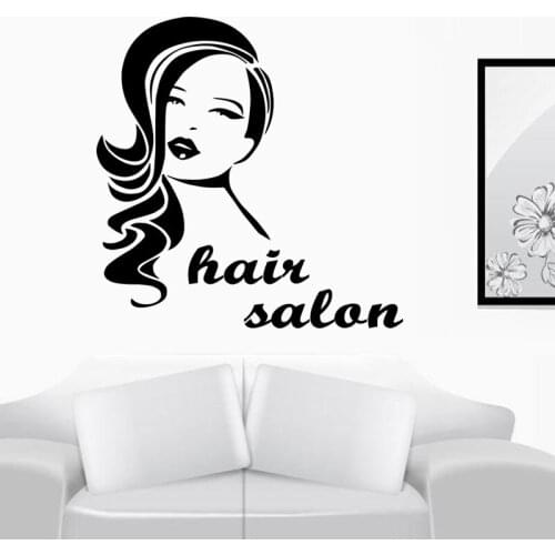 Hair Salon Wall Decal Beauty Salon Scissor Sticker Barber Shop Vinyl Wall Decals Decor Mural Hairdresser Glass Window Sticker