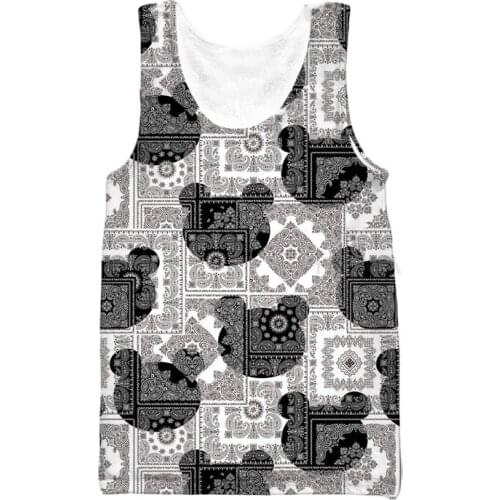 New Fashion Bandana Vest Mens 3d Print Paisley Sleeveless Men Women Custom Tank Top V18
