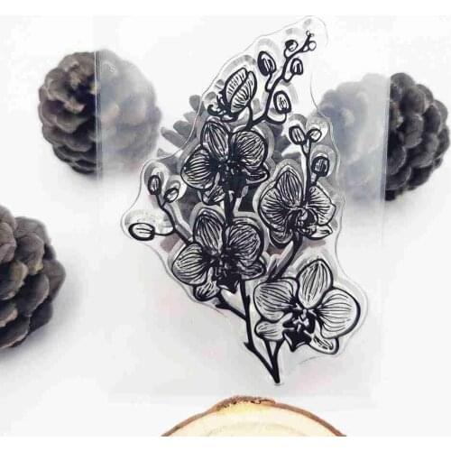 Phalaenopsis Transparent Stamps Seals Roller Stamp Album For DIY Card Making Photo Scrapbooking N5X9