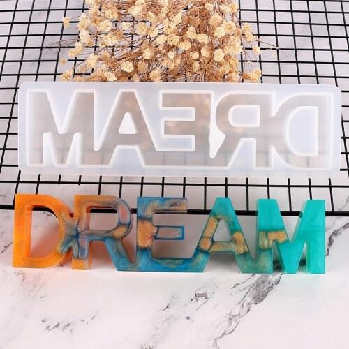 DREAM Sign Silicone Mold Tabletop Ornament Fondant Soap Mould Epoxy Resin Mold Cakes Chocolates Mold DIY Handmade Resin Crafts
