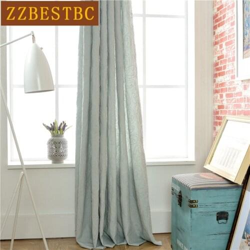 ZZBESTBC Modern High Quality Rope Embroidery Decoration Living Room Bedroom Cotton Linen Curtains Custom Short Curtain Blinds
