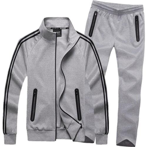 Sweatsuit Spring Autumn Mens Sports Jacket Jacket Sweatshirt + Sports Pants Set Two