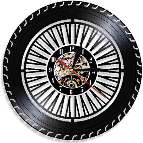 Super Cool Wheel Decorative Time Clock Vintage Vinyl Record Art Wall Clock Watches Home Decor Unique Gift Idea For Boy