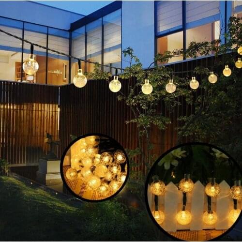 New 20/50 LEDS Crystal Ball 5M/10M Solar Lamp Power LED String Fairy Lights Solar Garlands Garden Christmas Decor for Outdoor