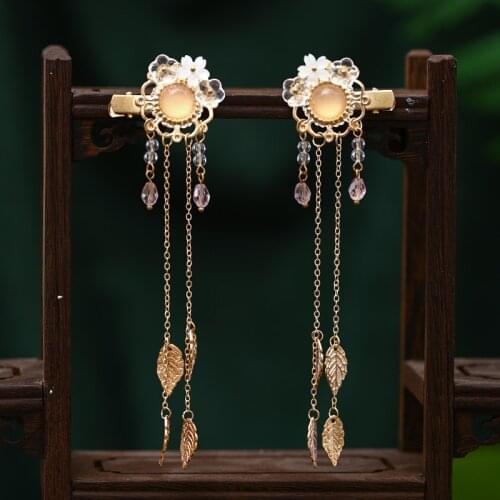 Three Design Crystal Tiara Hairgrips Gold Colors Leaf Hair Clips Tassel 2 Pcs Hairbands Wedding Hair Accessories Girls Bride