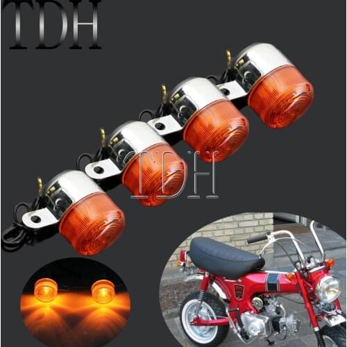 For Honda Dax ST50 ST70 CT70 Z50 Chopper Cafe Racing Motorbike Turn Signals Light Lamp Indicators Flasher Front&Rear 2 Pairs