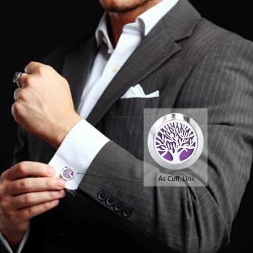 2Pcs/Lot Cufflinks For Men Male Business Cuff Links Shirt Button 20mm Stainless Steel Essential Oil Diffuser Locket Wedding Gift