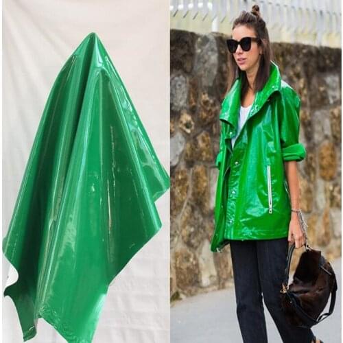 Green mirror pu lether fabric Elastic force magic color laser TPU clothing Waterproof PVC sofa coat diy textiles fabric,D172