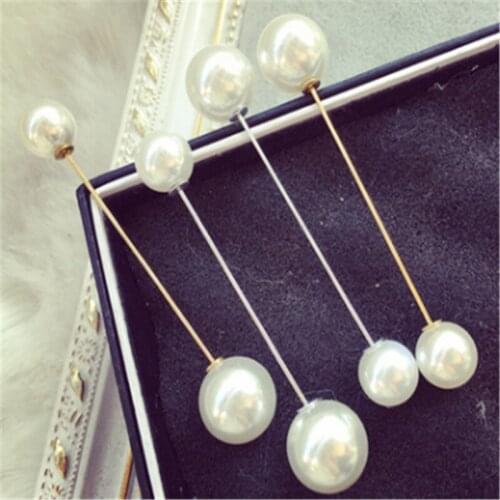 2020 High Quality Vintage Gold Brooch Pins Double Head Simulation Pearl Large Big Brooches For Women Wedding Jewelry Accessories