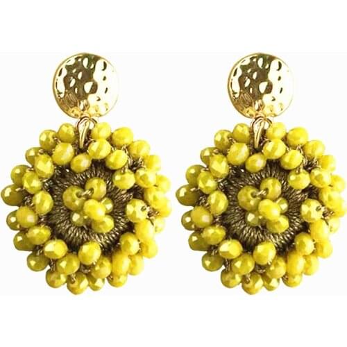 Boho Brincos Handmade Crystal Beads Big Drop Earrings For Women Wedding Oorbellen voor vrouwen Earrings Fashion Jewelry 2020 NEW