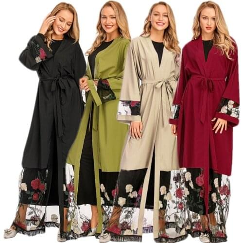 New Islamic Cardigan Womens Muslim Robe Ramadan Cardigan Dress Arabian Dress Abaya Turkish Cardigan Summer Autumn Kaftan Jilbab