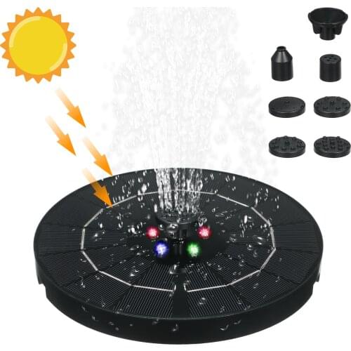 3.8W Solar Powered Water Pump LED Light 6pcs DIY Fountain Pump for Outdoor Bird Bath Fish Tank Pond Garden Patio Lawn Pool Decor