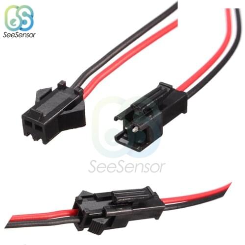 5Pairs 10cm 15cm 30cm Long JST SM 2Pins 2P Plug Male to Female Wire Connector LED Connectors