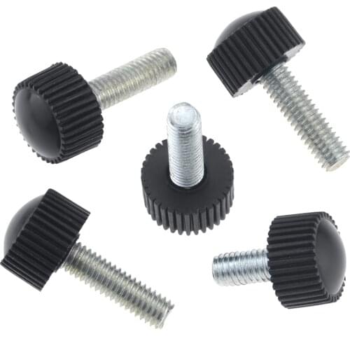 5PCS M4 M5 M6 Knurled Nylon Round Plastic Head Handle Thumb Screw Bakelite Bolt Black Bakelite Hand Screw M4x8 M5x10 M6x40