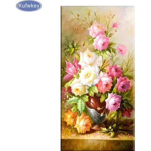 5d diy diamond painting cross stitch Flower In Vase,diamond embroidery mosaic kit hobbies and crafts needlework home decoration