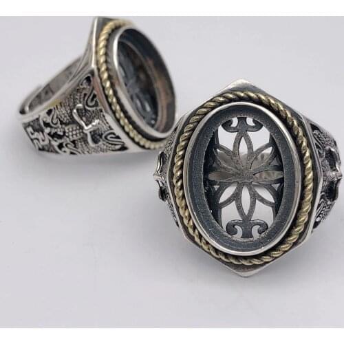 925 STERLING SILVER men Semi Mount Bases Blanks base blank Pad ring Setting wedding jewelry findings diy A5808