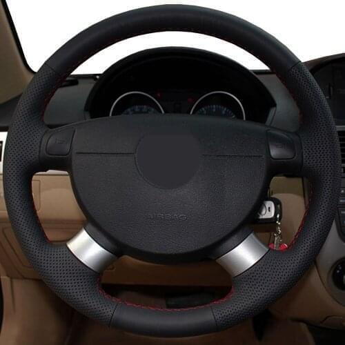 DIY Black Faux Leather Car Accessories Steering Wheel Cover For Chevrolet Lova 2006-2010 for Buick Excelle Daewoo Gentra