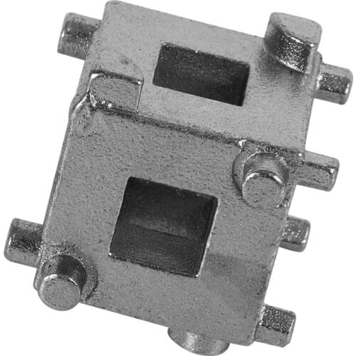 Car Rear Disc Brake Piston Retractor Tool Wind Back Cube Calliper Adaptor Silver Universal Auto Car Vehicle Rear Disc Brake