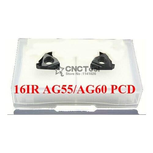 Free shipping 2PCS 16IR AG55/ 16IR AG60 PCD Diamond inserts,Carbide Milling Inserts,CNC Insert For SNR Turning Tools