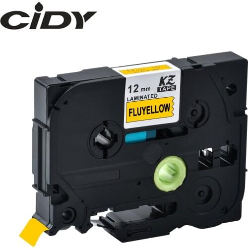 CIDY Tze-C31 Tz-C31 Black on Fluorescent Yellow Laminated Compatible Brother P touch 12mm tze C31 TZ C31 Label Cassette ribbon