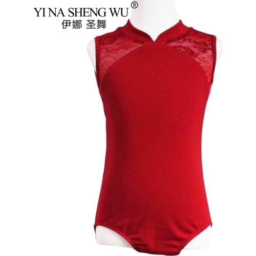 Girls Ballet Leotards Gymnastic Leotards Lace Skirted Leotards Sleeveless Stand-up Collar Kids Gymnastic Swimsuit For Dancing