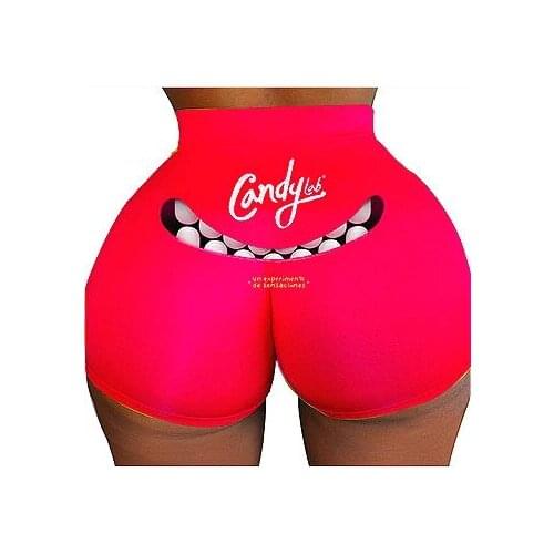 DPSDE summer 2020 women street reduction of age hip hop style short pants elastic high waist printed short pants