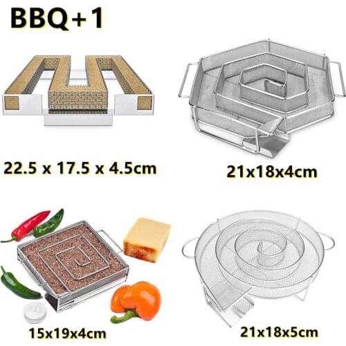 Cold Smoke Generator BBQ Accessories Steel Barbecue Grill Cooking Tool Smoker Salmon Bacon Fish Mini Apple Wood Chip Smoking Box
