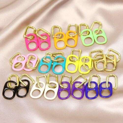 10 Pairs Enamel earrings Hollow earrings dangle earrings New design Mix coloa Geometric earrings for women51668