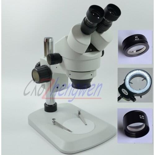 FYSCOPE New Arrive 3.5X-90X Table Pillar Stand Binocular Stereo Microscope Students Microscope+144pcs led Light