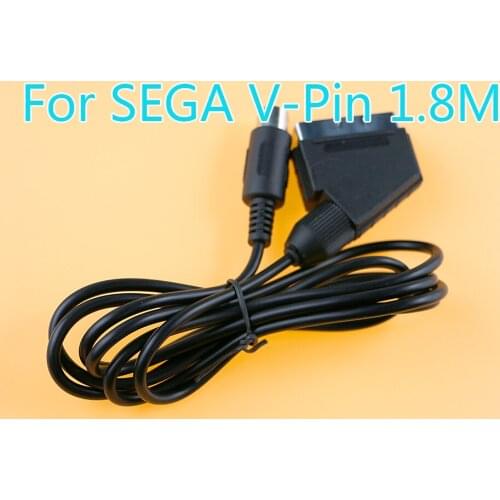 20pcs V-pin Scart Cable 1.8M Replacement Cable For Sega Megadrive 1 Genesis 1 Master System 1 RGB AV Scart Cable