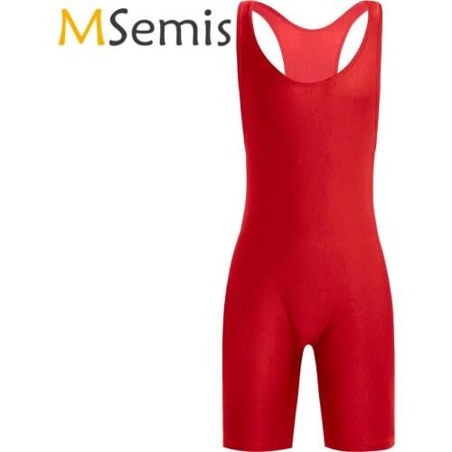 Swimwear Mens Gymnastics Swimsuit Wrestling Singlet Tight Leotard Bodysuit Bodystocking Boxer Shorts Tight Bodysuit Bathing Suit