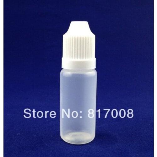 Lot 100 Pcs 10 ml (1/3 oz) Plastic Dropper Bottles With CHILD Proof Caps & Tips Child Safe New PE LDPE For E Vapor Cig Liquid