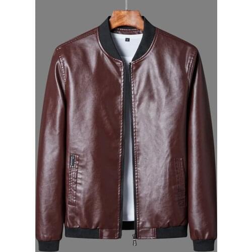 Mens Leather Jacket Design Stand Collar Coat Men Casual Motorcycle Leather Coat Mens Biker Faux Jackets Windbreaker Coats 8XL
