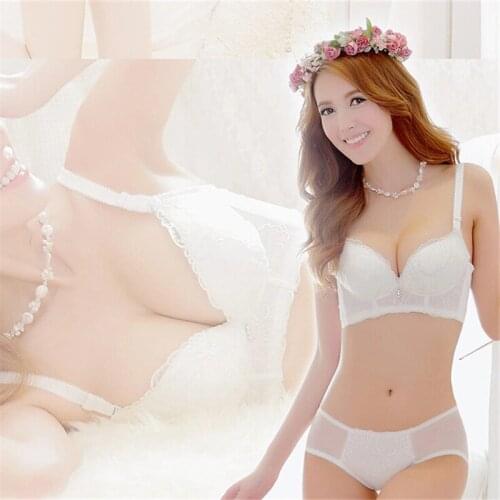 Embroidery Flower Women Bra Brief Sets Super Push Up Bra No Bones Female Sexy Underwear Women Set 2016 Angel Design Lingerie Set