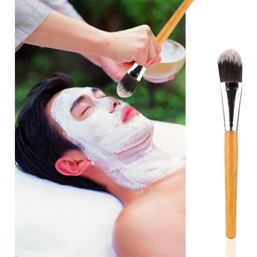 New Sexy Woman Cosmetic Tool Bamboo Handle Facial Mask Brush Makeup Brush Natural Hair Cosmetics Beauty Tools Wooden
