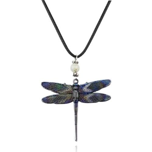 New ParagraphWomen Crystal Dragonfly Ribbon Casual Pendant Necklace for Women Jewelry