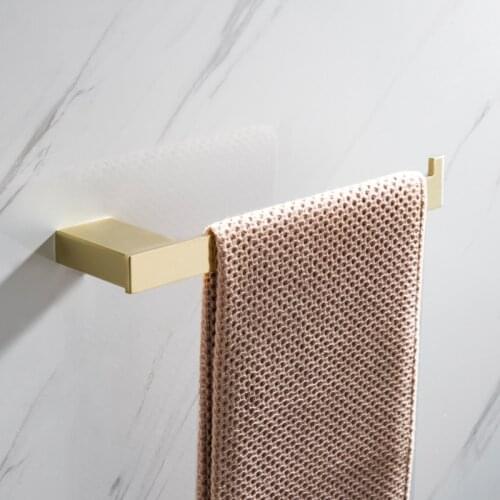 Simple style solid 304 stainless steel brushed golden bathroom towel ring bathroom towel hanger towel hook wash towel shelf