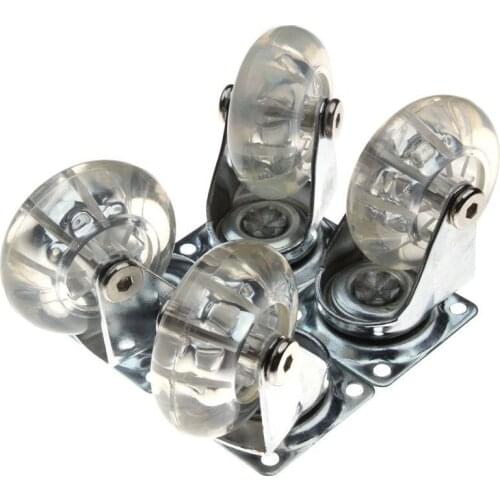 WSFS Hot Transparent PU Caster Mute Universal Heavy Duty Furniture Wheel For Childrens Car Office Chair Swivel Casters