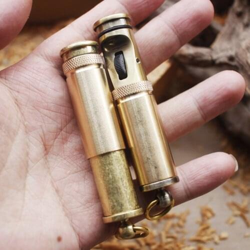 Retro Torch Lighter Grinding Wheel Flint Brass Kerosene Oil Pipe Lighter Free Fire Cigarette Gasoline Windproof Gadgets For Men