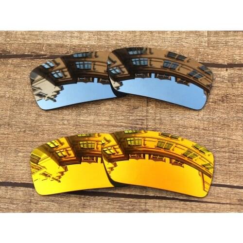 Vonxyz 2 Pairs Chrome Mirror & Ruby Mirror Polarized Replacement Lenses for-Oakley Gascan Frame