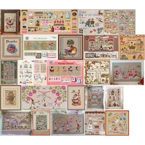 Top selling Flowers 2 linen fabric Counted Cross Stitch 11CT 14CT 18CT 25CT 28CT Cross Stitch Kits Embroidery Needlework Sets