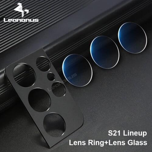 2 in 1 Lens Protector Ring for Samsung Galaxy S21 Ultra Plus S21 Plus 5G Camera Tempered Glass Len Film for S21 Metal Ring Cover