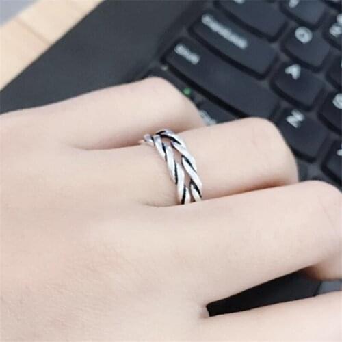 2019 korean fashion Tibetan sliver Twist double bridal sets adjustable ring vintage knuckle egypt women accessories KJZ0293